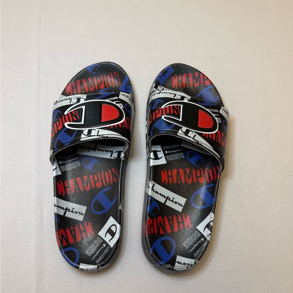 Champion Kids‎ Slide Sandals IPO C logo - Black, Blue, Red - (CP101894Y)